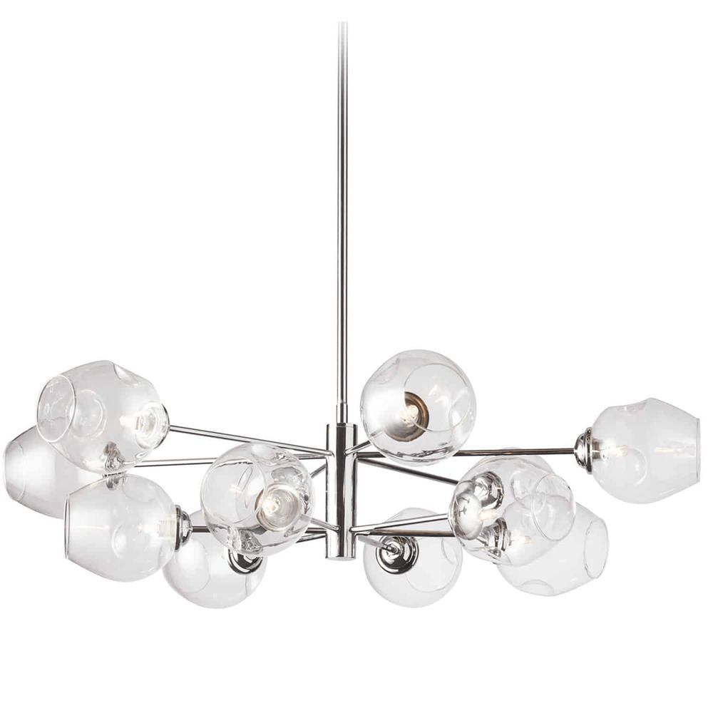 Amelia 12LT Halogen Pendant, PC with Clear Glass - Mervyns