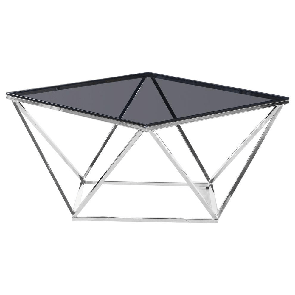 Angled Square Smoked Glass Coffee Table - Mervyns