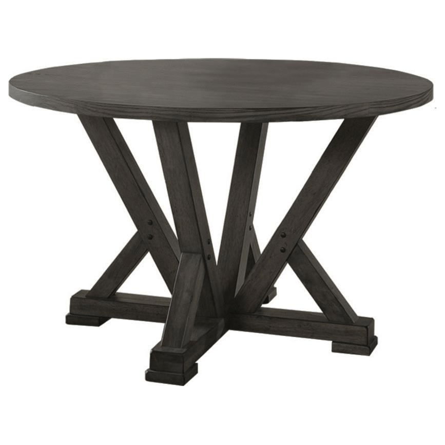 Anna Antique Rustic Gray Round Dining Table - Mervyns