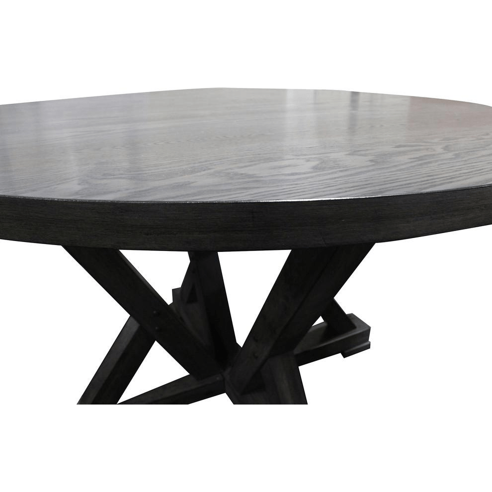 Anna Antique Rustic Gray Round Dining Table - Mervyns