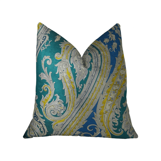 Annalise Blue Yellow and Green Handmade Luxury Pillow - Mervyns