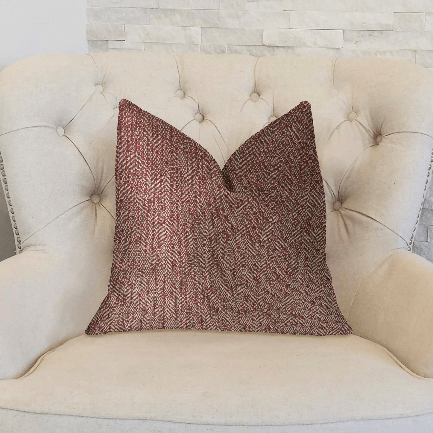 Antoinette Red and Gold Luxury Throw Pillow - Mervyns