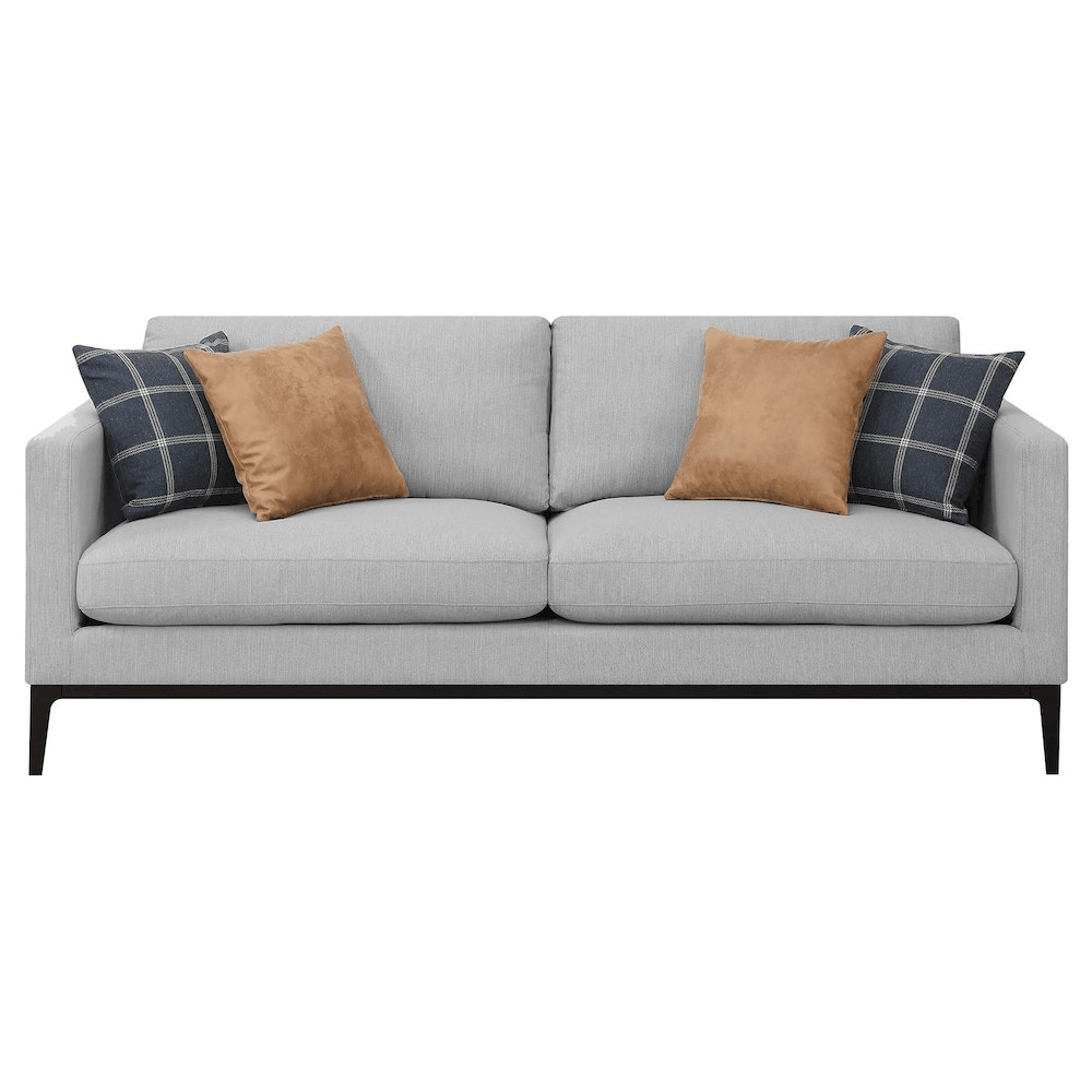 Apperson 2-piece Upholstered Track Arm Sofa Set Light Grey - Mervyns