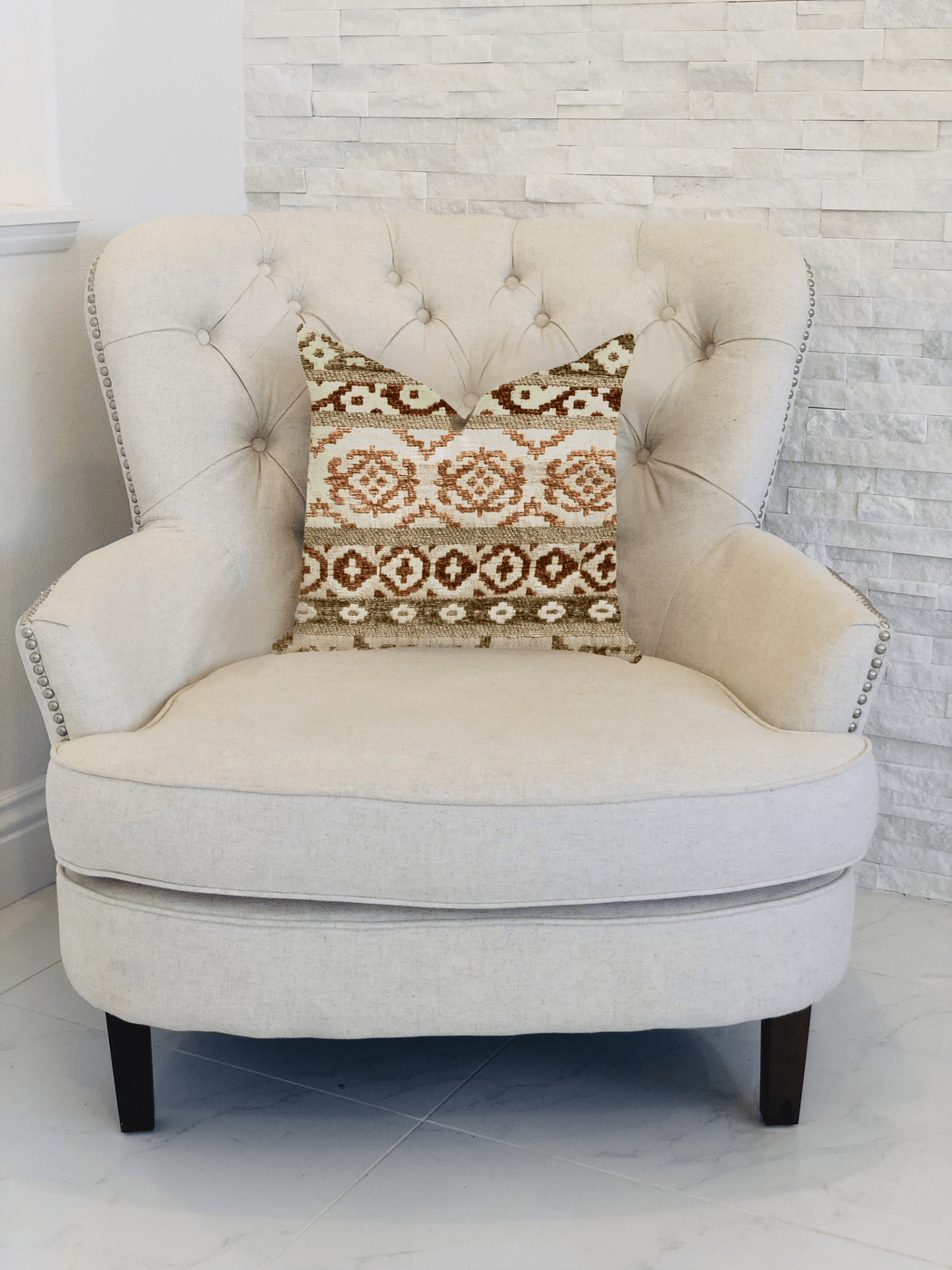 Arabesque Shades of Brown Luxury Throw Pillow - Mervyns