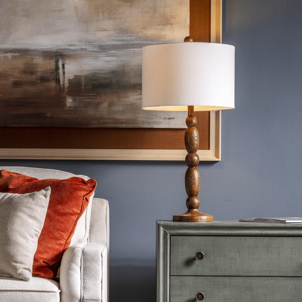 Aubrey Resin Wood Table Lamp - Mervyns