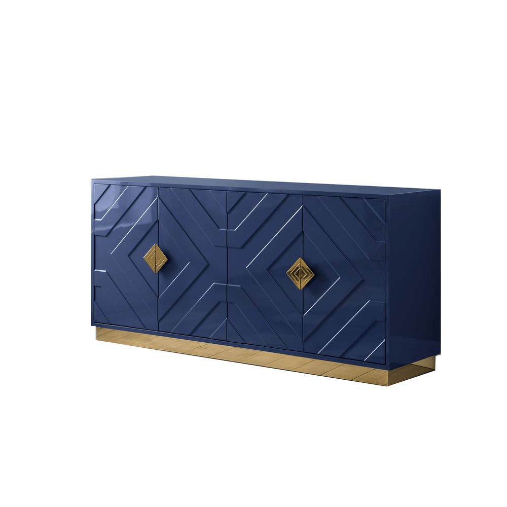 Babatunde 65" Lacquer with Gold Accents Sideboard, Navy Blue - Mervyns