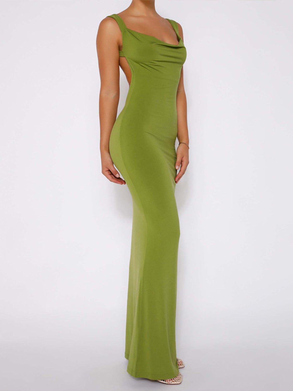 Backless Wide Strap Maxi Dress - Mervyns