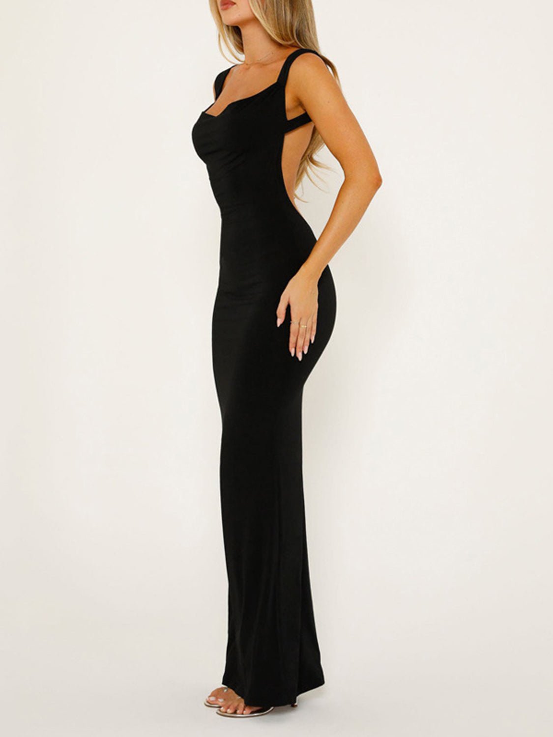 Backless Wide Strap Maxi Dress - Mervyns