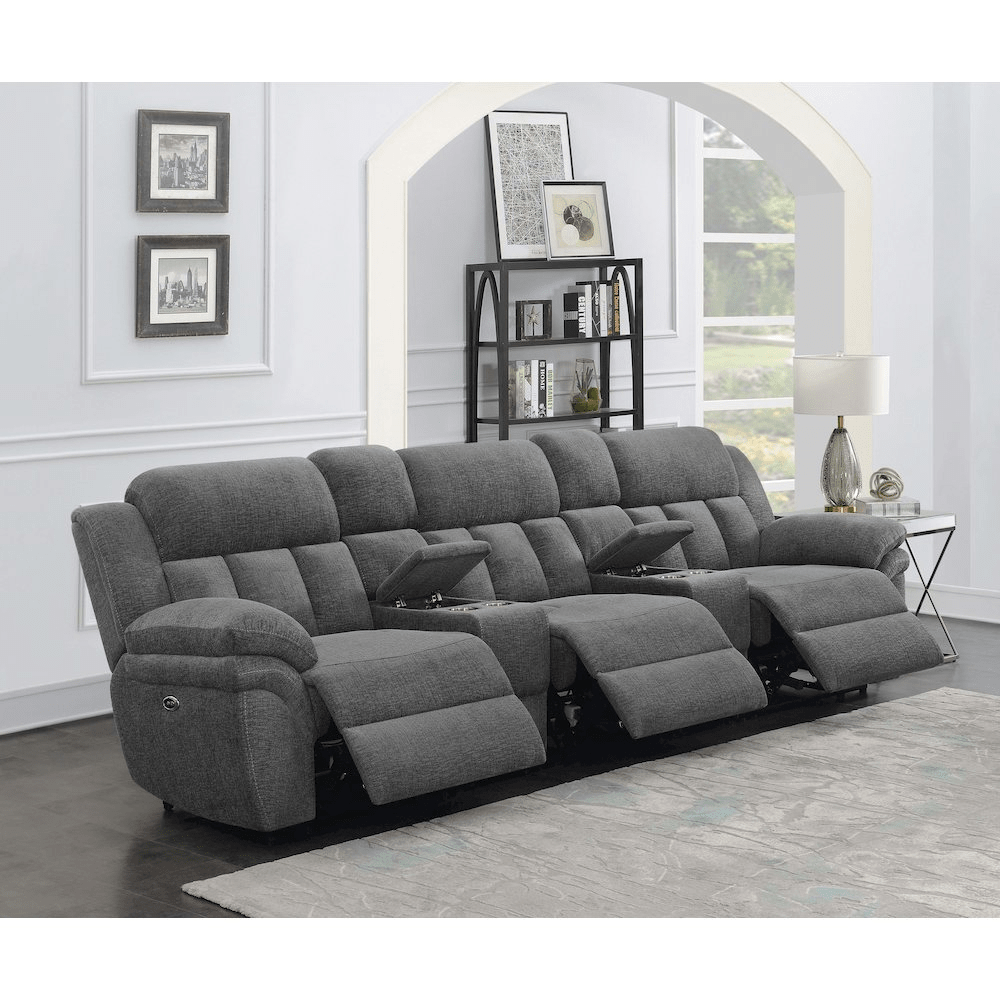 Bahrain 5-piece Power Home Theater Seating Charcoal - Mervyns
