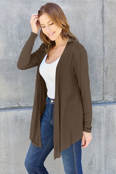 Basic Bae Full Size Open Front Long Sleeve Cardigan - Mervyns