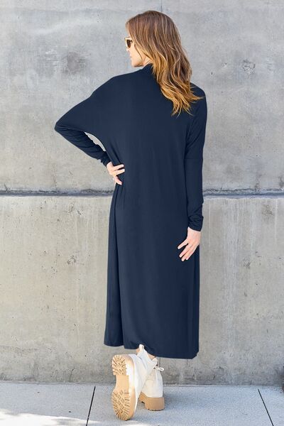 Basic Bae Full Size Open Front Long Sleeve Cover Up - Mervyns