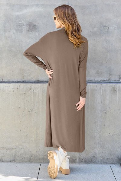 Basic Bae Full Size Open Front Long Sleeve Cover Up - Mervyns