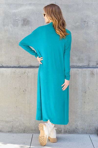 Basic Bae Full Size Open Front Long Sleeve Cover Up - Mervyns