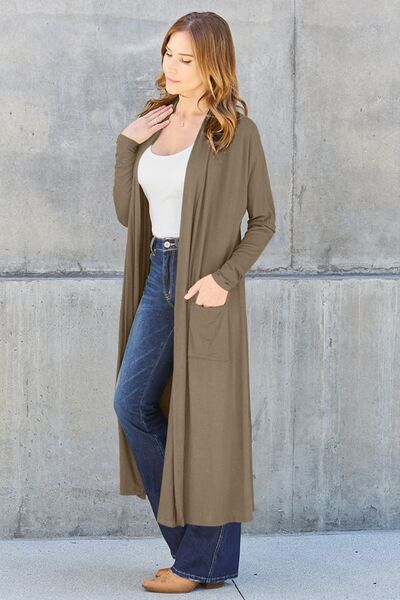 Basic Bae Full Size Open Front Long Sleeve Cover Up - Mervyns