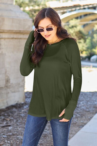 Basic Bae Full Size Round Neck Long Sleeve T-Shirt - Mervyns