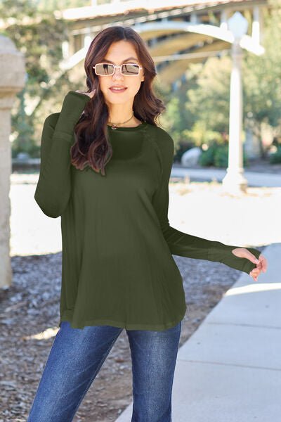 Basic Bae Full Size Round Neck Long Sleeve T-Shirt - Mervyns