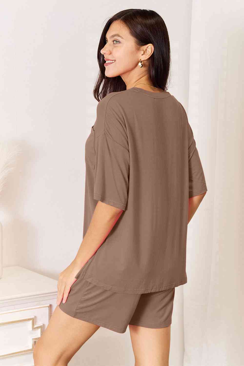 Basic Bae Full Size Soft Rayon Half Sleeve Top and Shorts Set - Mervyns