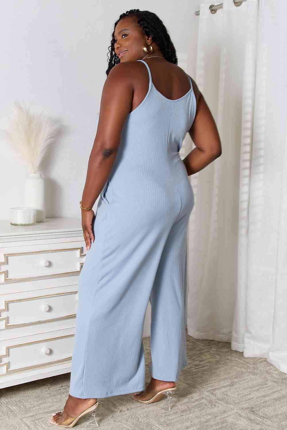 Basic Bae Full Size Spaghetti Strap V - Neck Jumpsuit - Mervyns