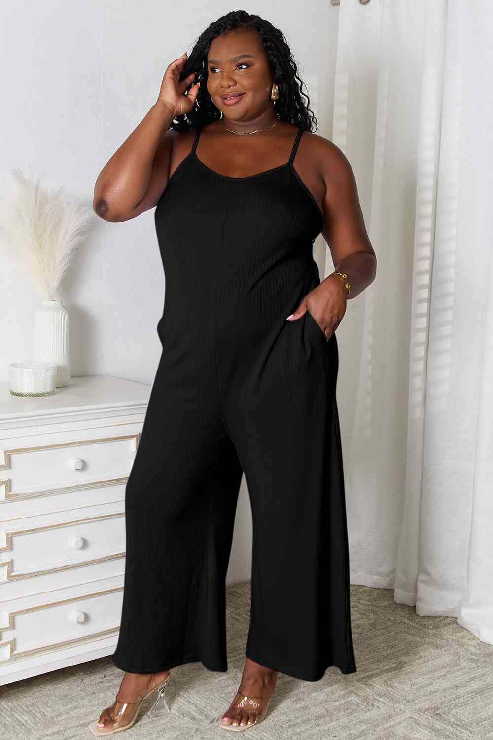 Basic Bae Full Size Spaghetti Strap V - Neck Jumpsuit - Mervyns