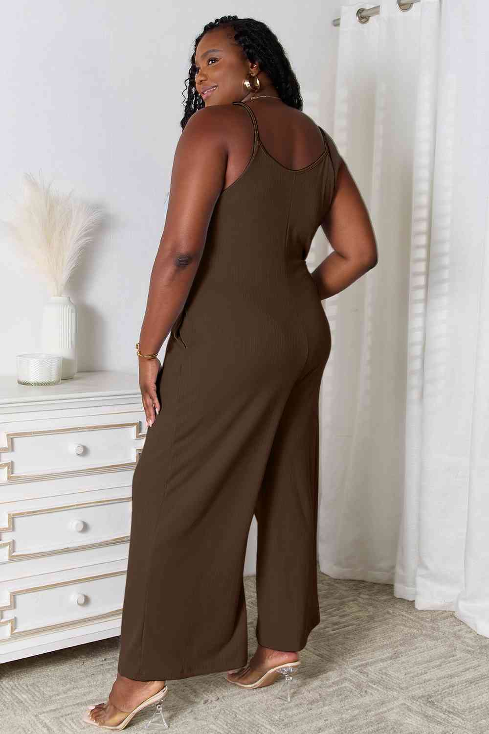 Basic Bae Full Size Spaghetti Strap V - Neck Jumpsuit - Mervyns