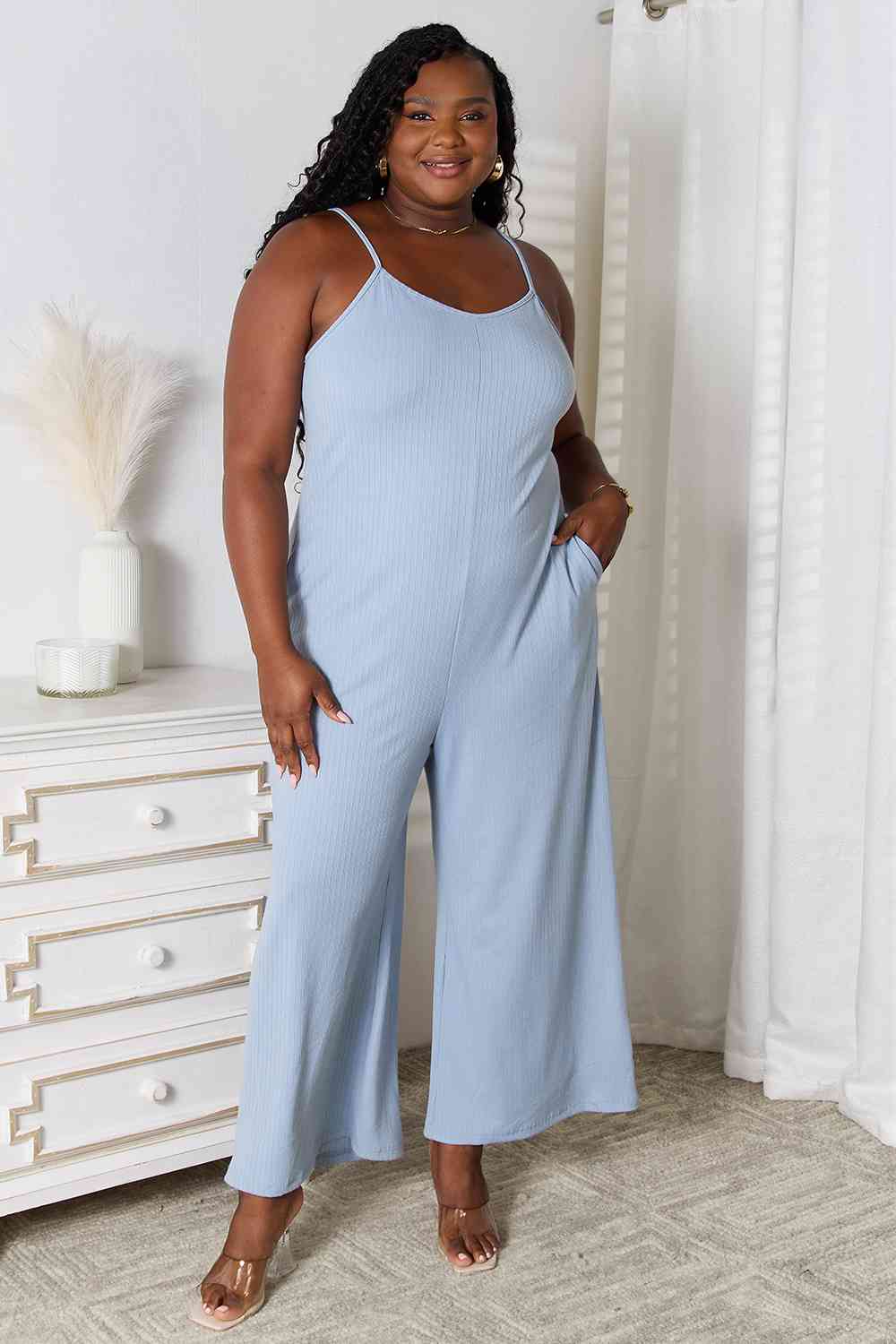 Basic Bae Full Size Spaghetti Strap V - Neck Jumpsuit - Mervyns