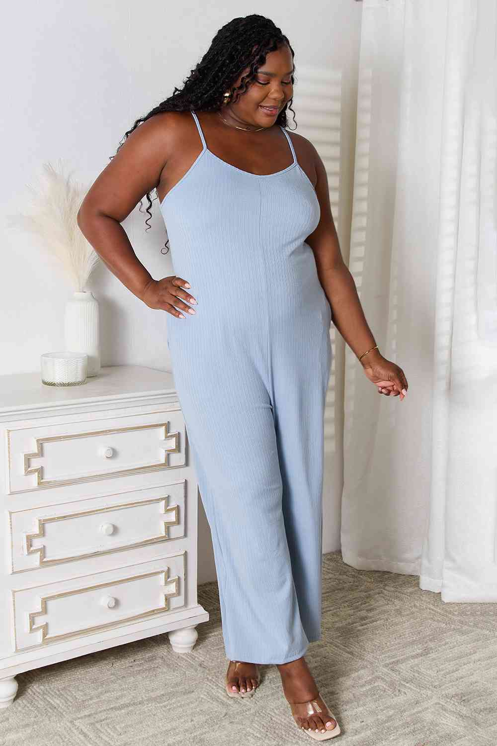 Basic Bae Full Size Spaghetti Strap V - Neck Jumpsuit - Mervyns