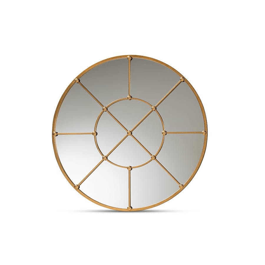 Baxton Studio Ohara Modern and Contemporary Gold Finished Metal Accent Wall Mirror - Mervyns