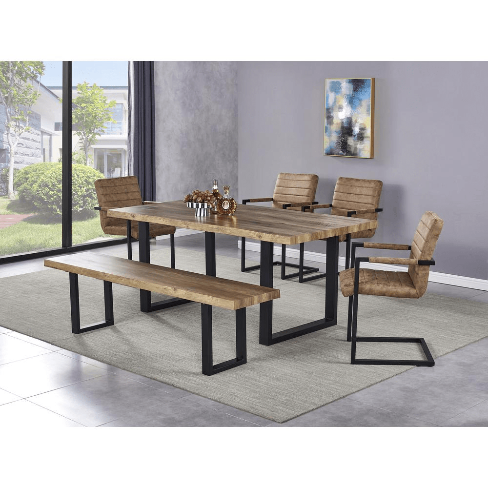 Bazely Industrial Chic Rectangular Dining Table - Mervyns