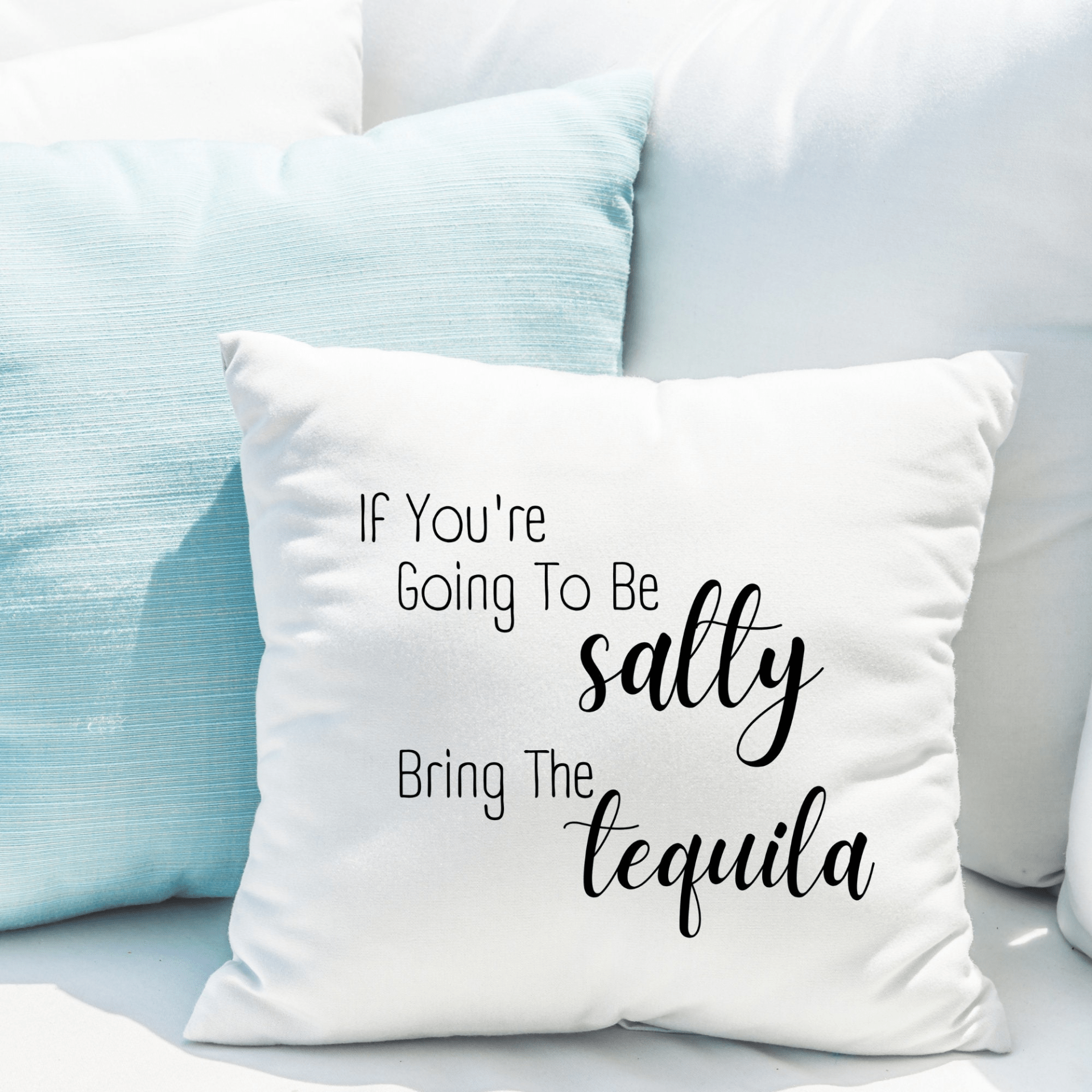 Be Salty Bring the Tequila Sofa Couch Pillow Case | Funny Throw Pillow Cover with Sarcastic Quote | Decorative Pillow For Tequila Lovers - Mervyns