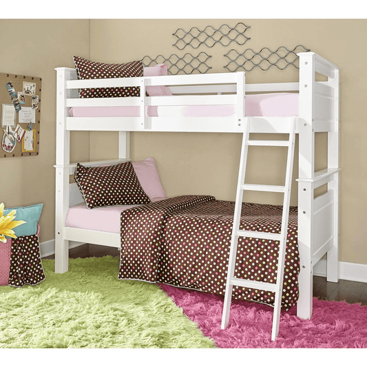 Beckett Twin Over Twin Bunk Bed, White - Mervyns