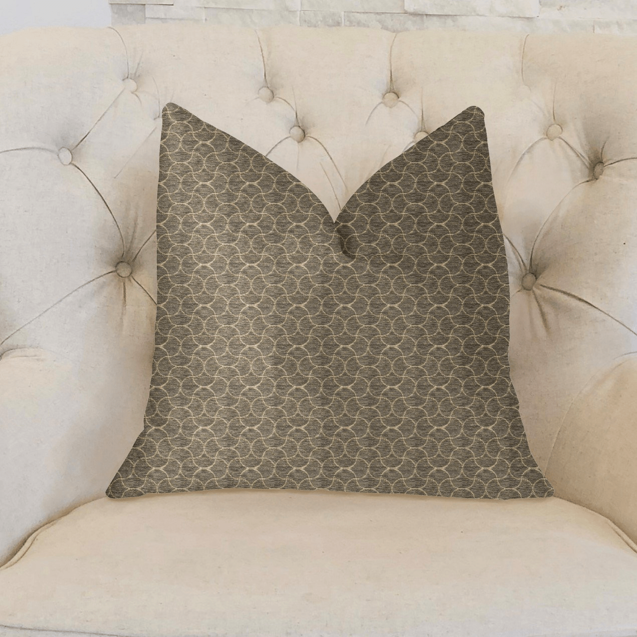 Belizzi Gray and Beige Luxury Throw Pillow - Mervyns