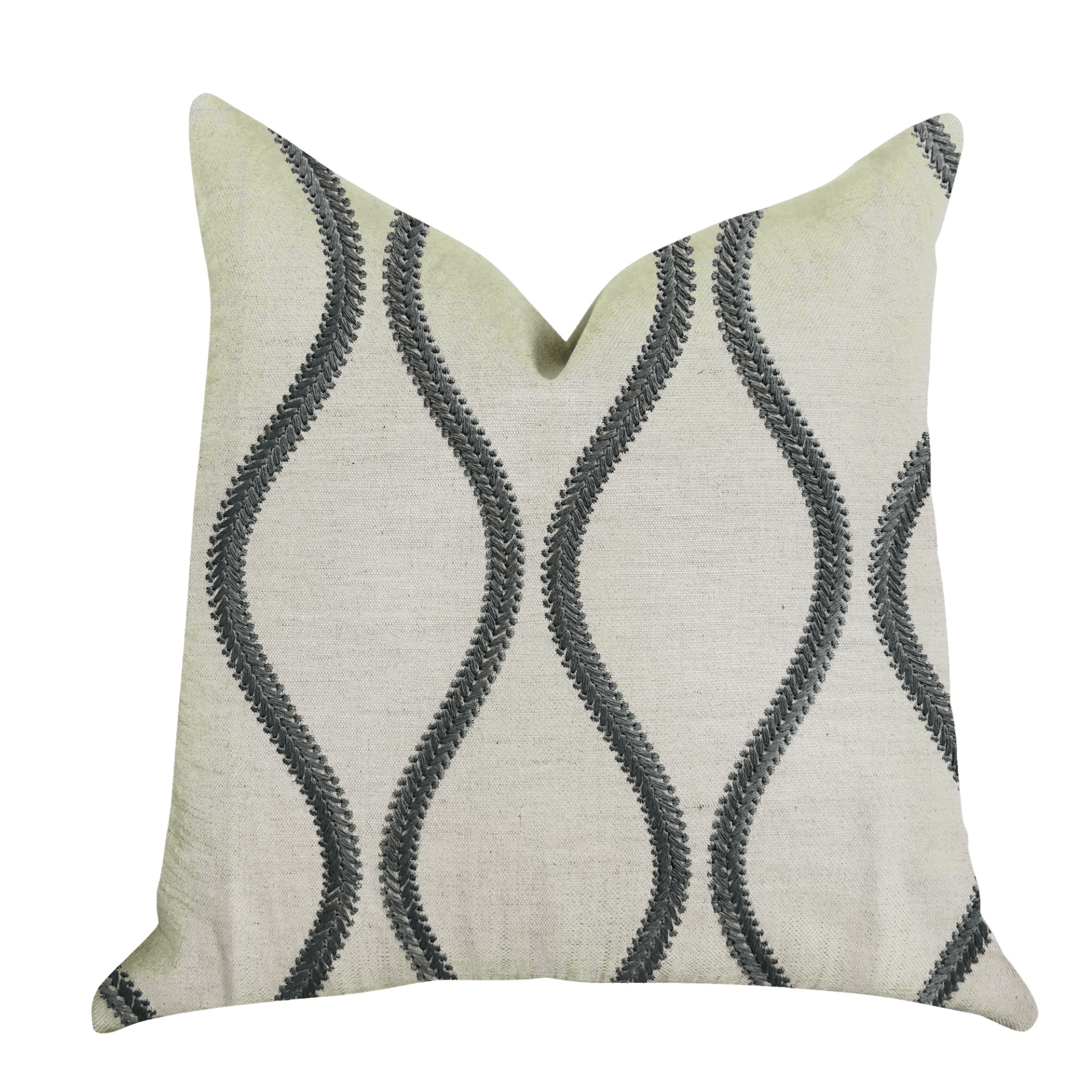 Bella Curve Green and Beige Luxury Throw Pillow - Mervyns