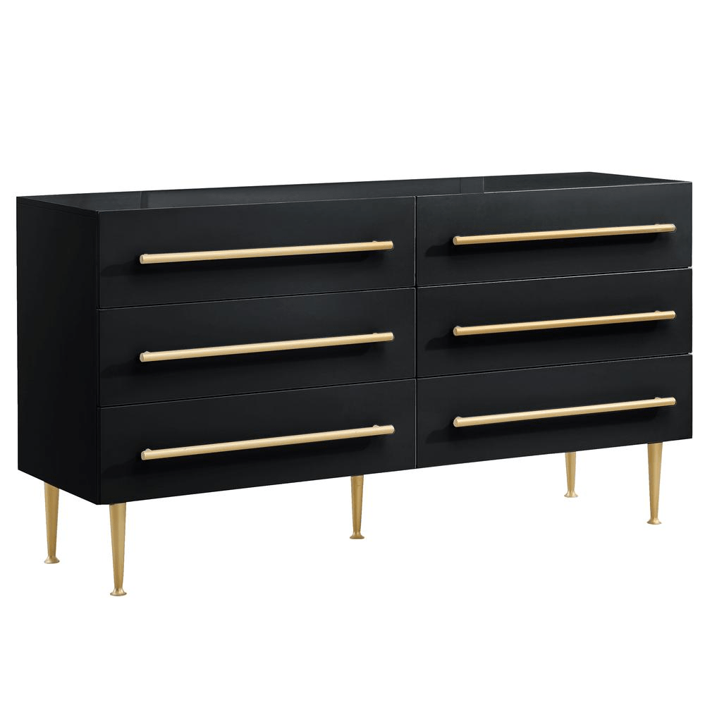 Bellanova Black Dresser with Gold Accents - Mervyns