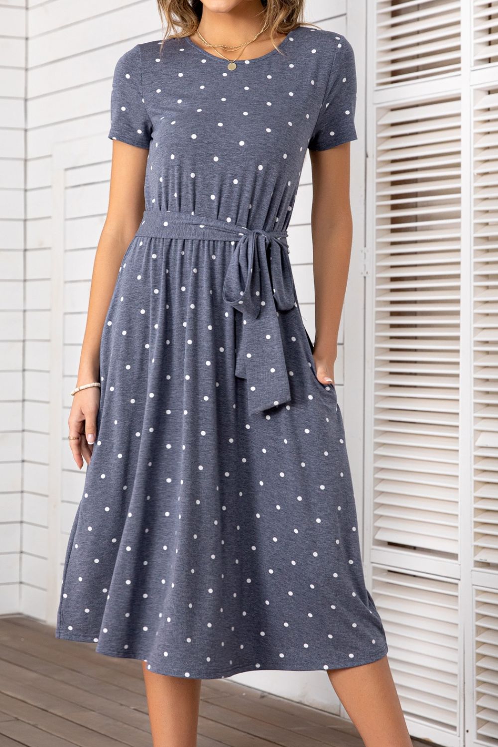 Belted Tee Dress With Pockets - Mervyns