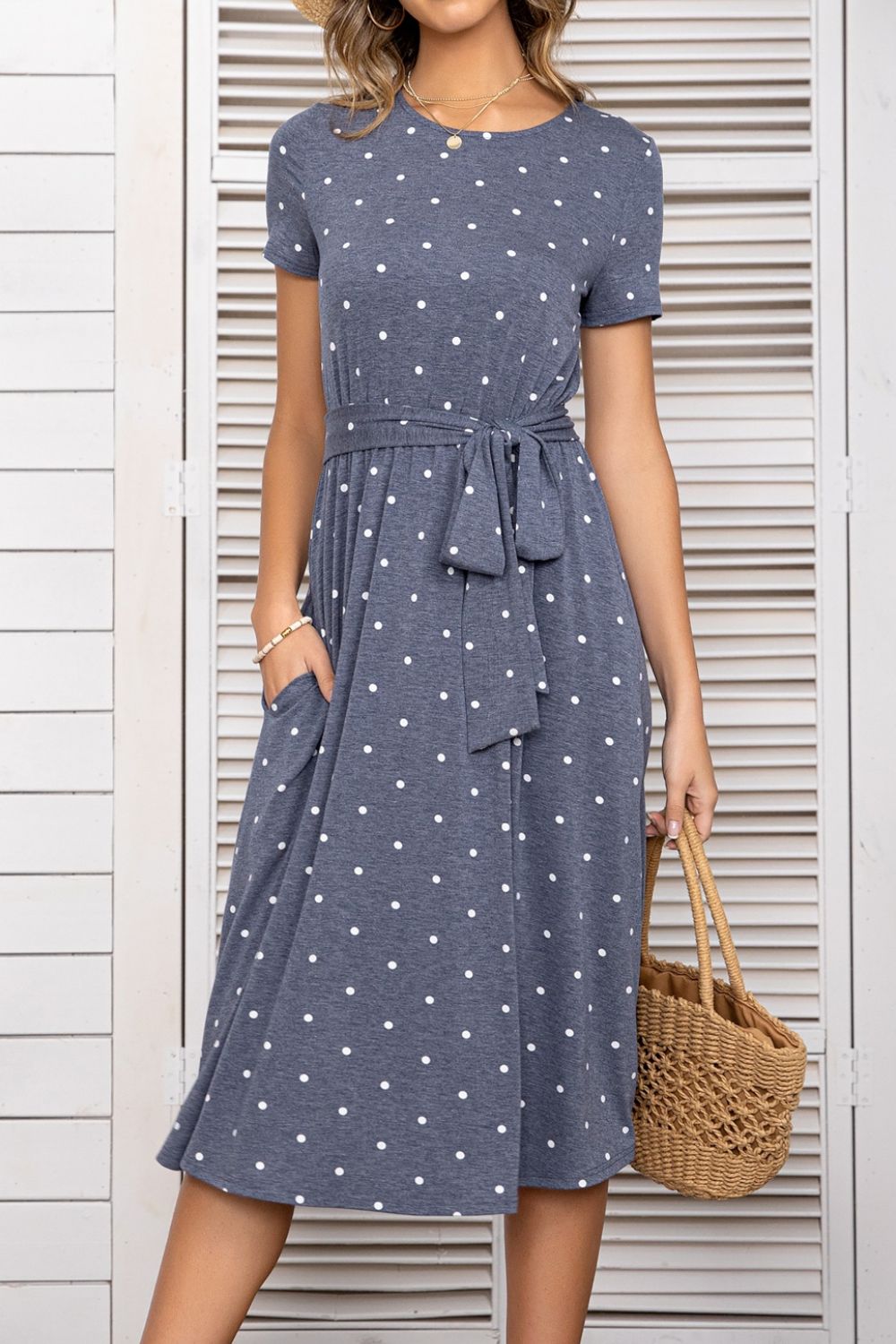 Belted Tee Dress With Pockets - Mervyns