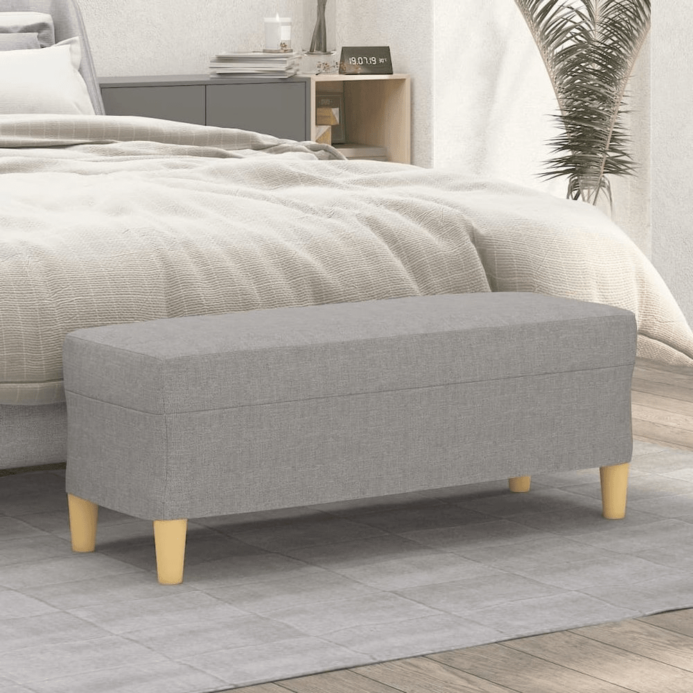 Bench Light grey 100% polyester, plywood, foam Medium Bench - Mervyns