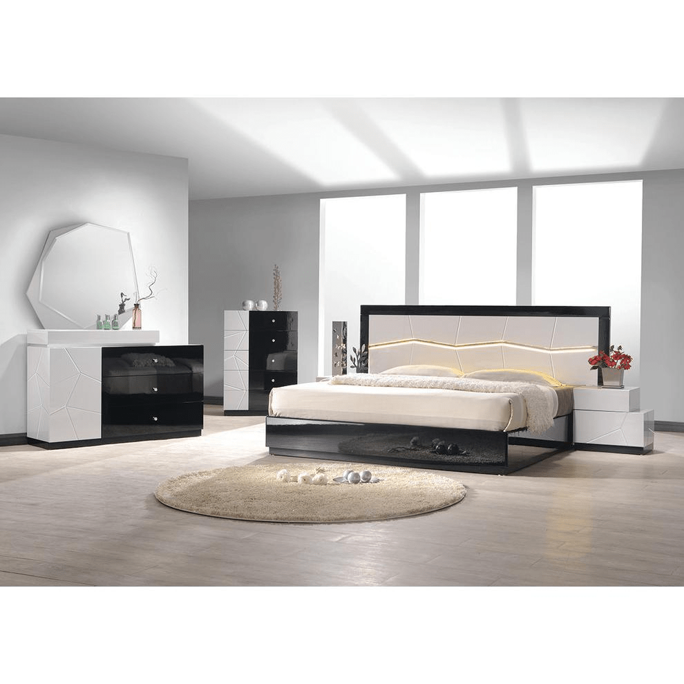 Berlin 6 - Drawer Modern Dresser in Black/White - Mervyns