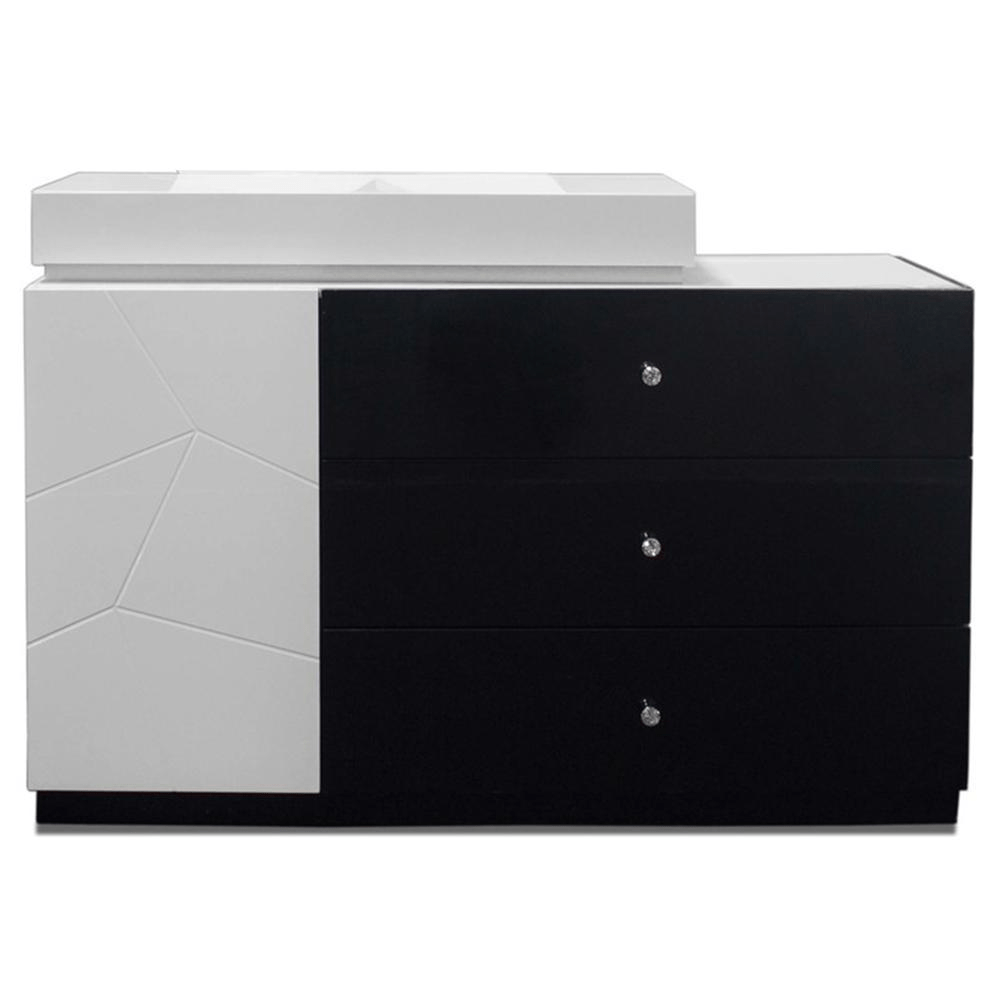 Berlin 6 - Drawer Modern Dresser in Black/White - Mervyns