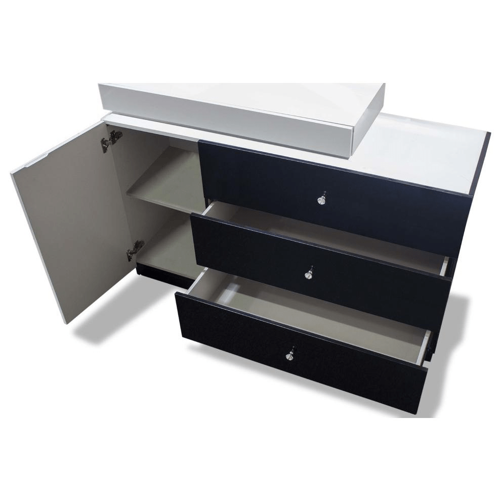 Berlin 6 - Drawer Modern Dresser in Black/White - Mervyns