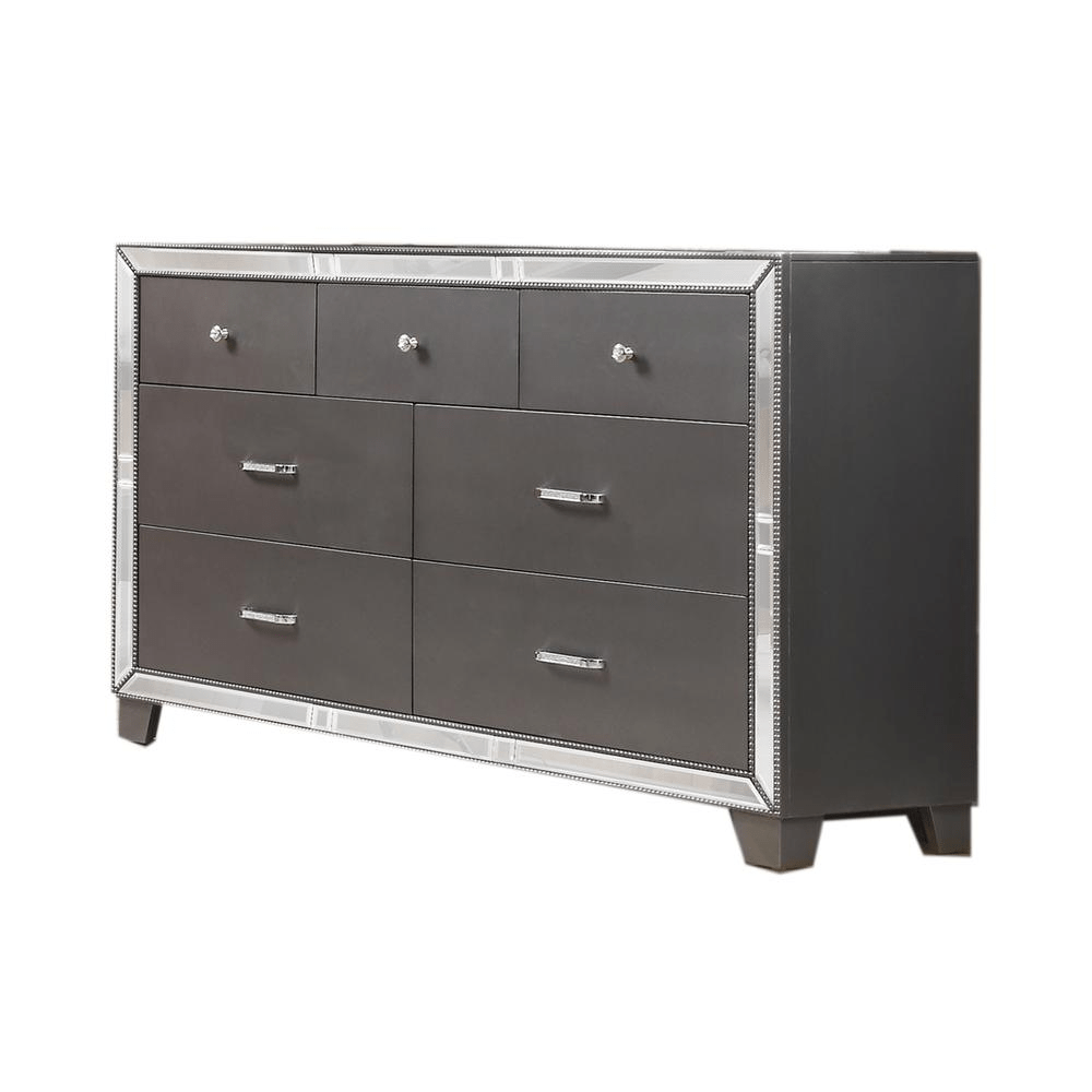 Beronica Dark Grey Mirrored Dresser - Mervyns