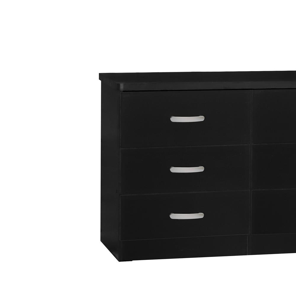 Better Home Products DD & PAM 6 Drawer Engineered Wood Bedroom Dresser in Black - Mervyns