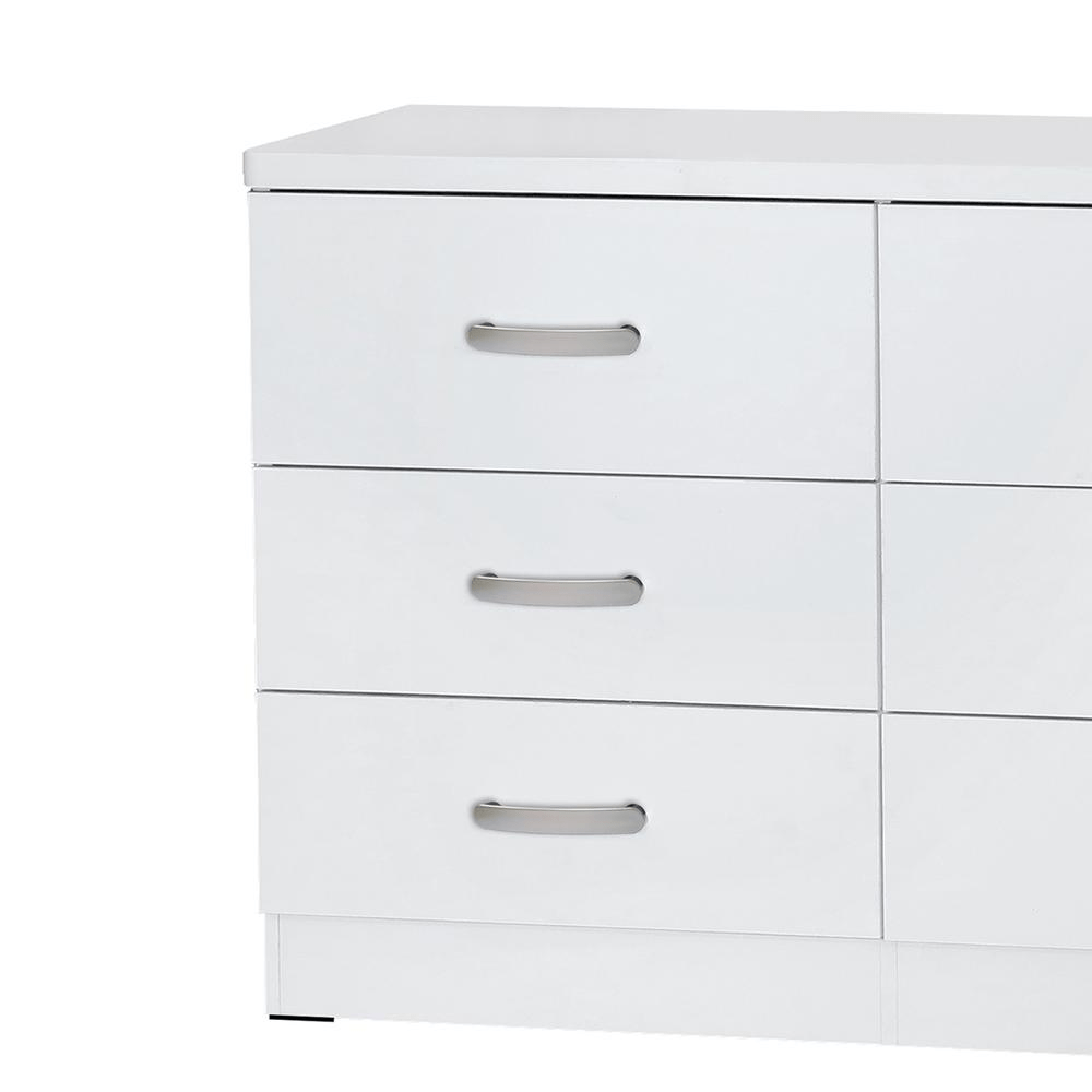 Better Home Products DD & PAM 6 Drawer Engineered Wood Bedroom Dresser in White - Mervyns