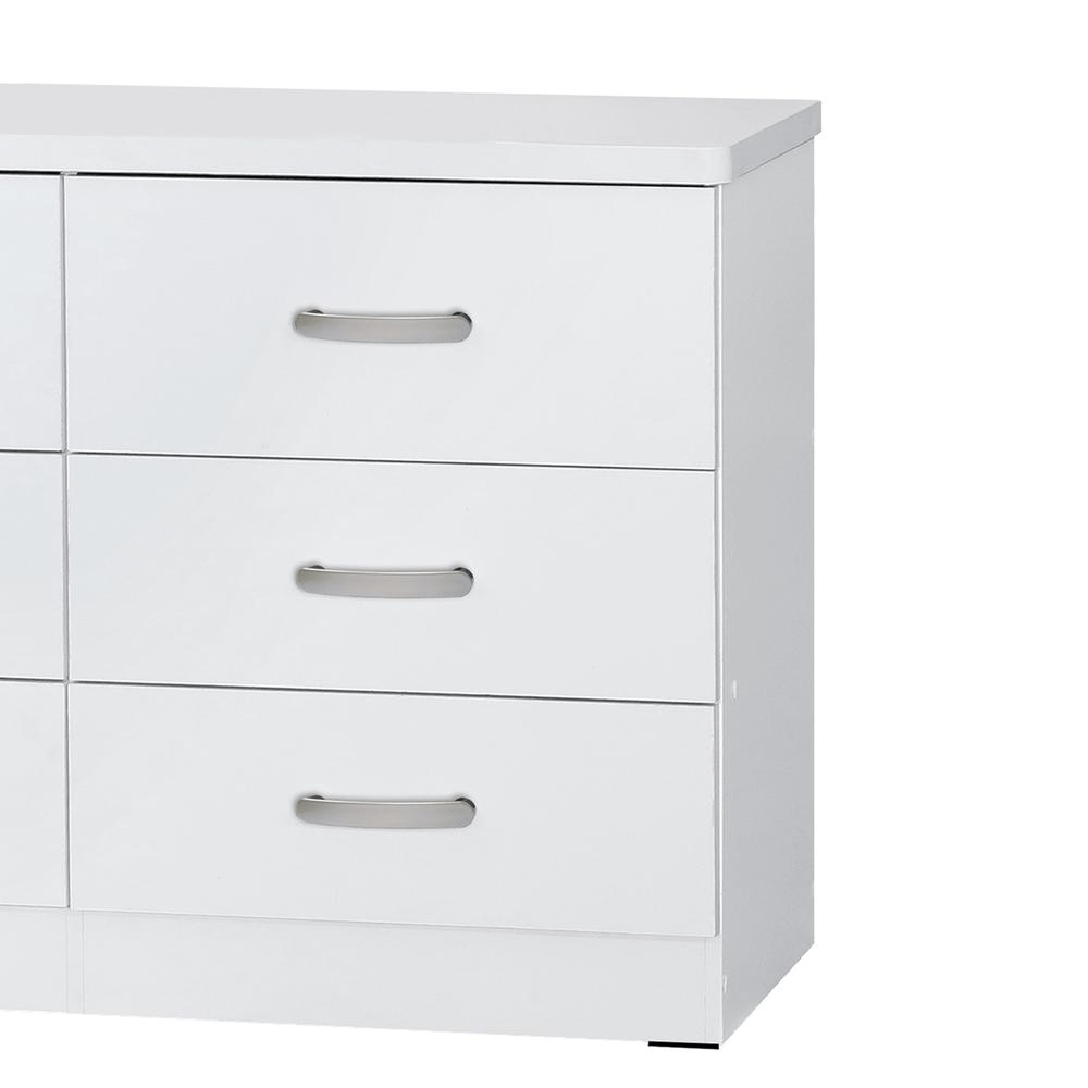 Better Home Products DD & PAM 6 Drawer Engineered Wood Bedroom Dresser in White - Mervyns