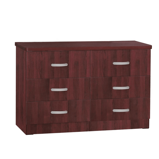 Better Home Products DD & PAM 6 Drawer Engineered Wood Dresser in Mahogany - Mervyns