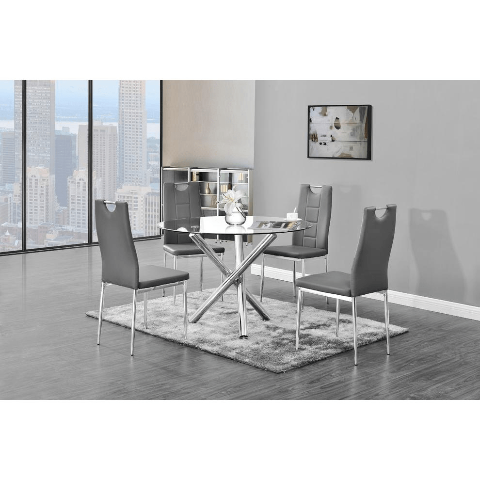 Beverly 43" Round Glass Dining Table - Mervyns