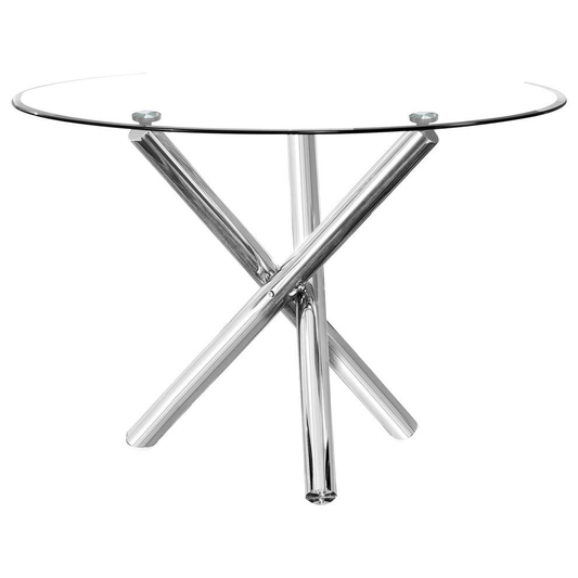 Beverly 43" Round Glass Dining Table - Mervyns