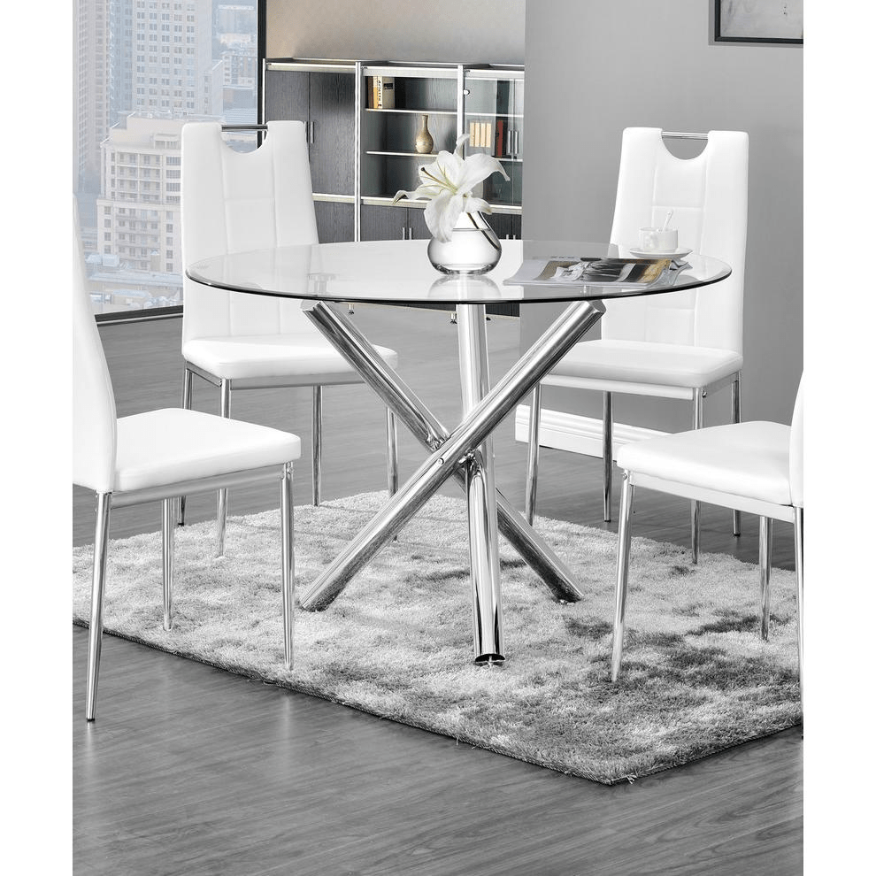 Beverly 43" Round Glass Dining Table - Mervyns