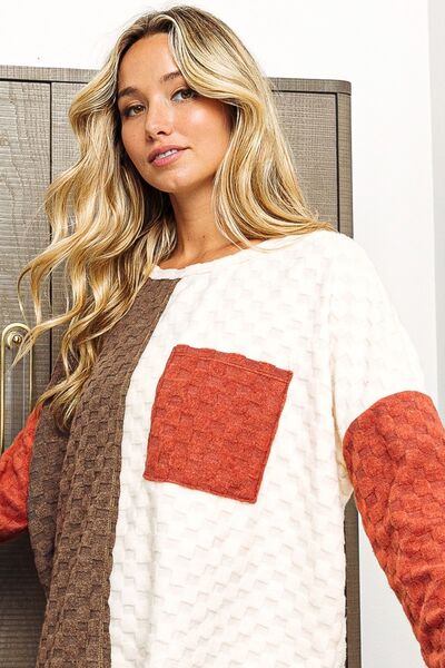 BiBi Color Block Brushed Checker Top - Mervyns