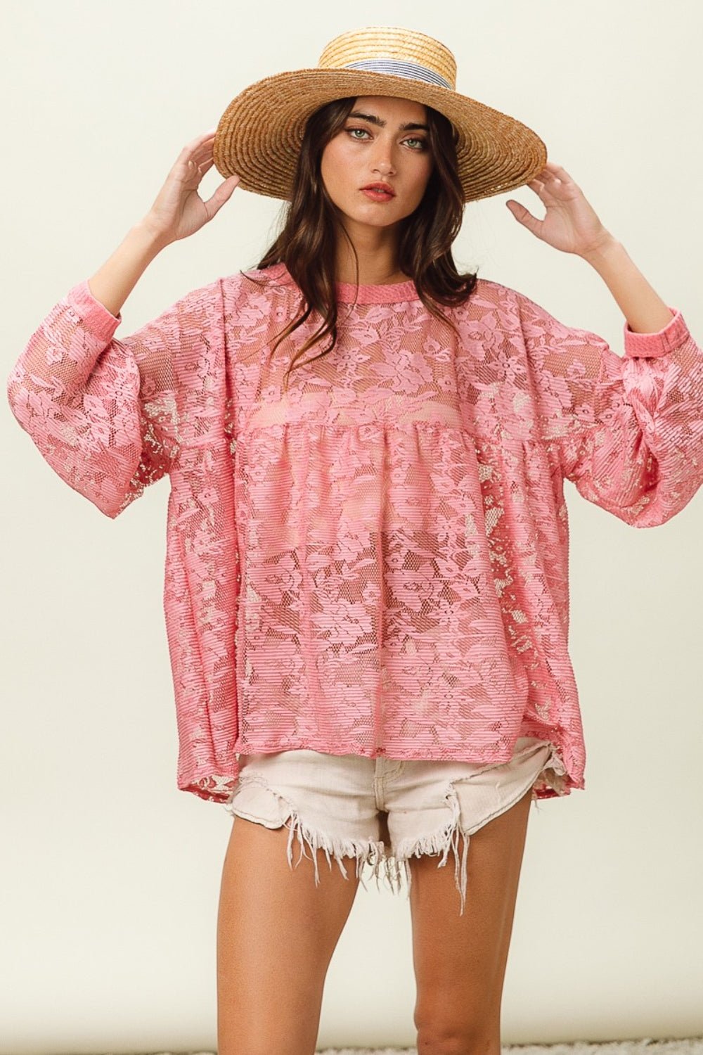 BiBi Floral Lace Long Sleeve Top - Mervyns