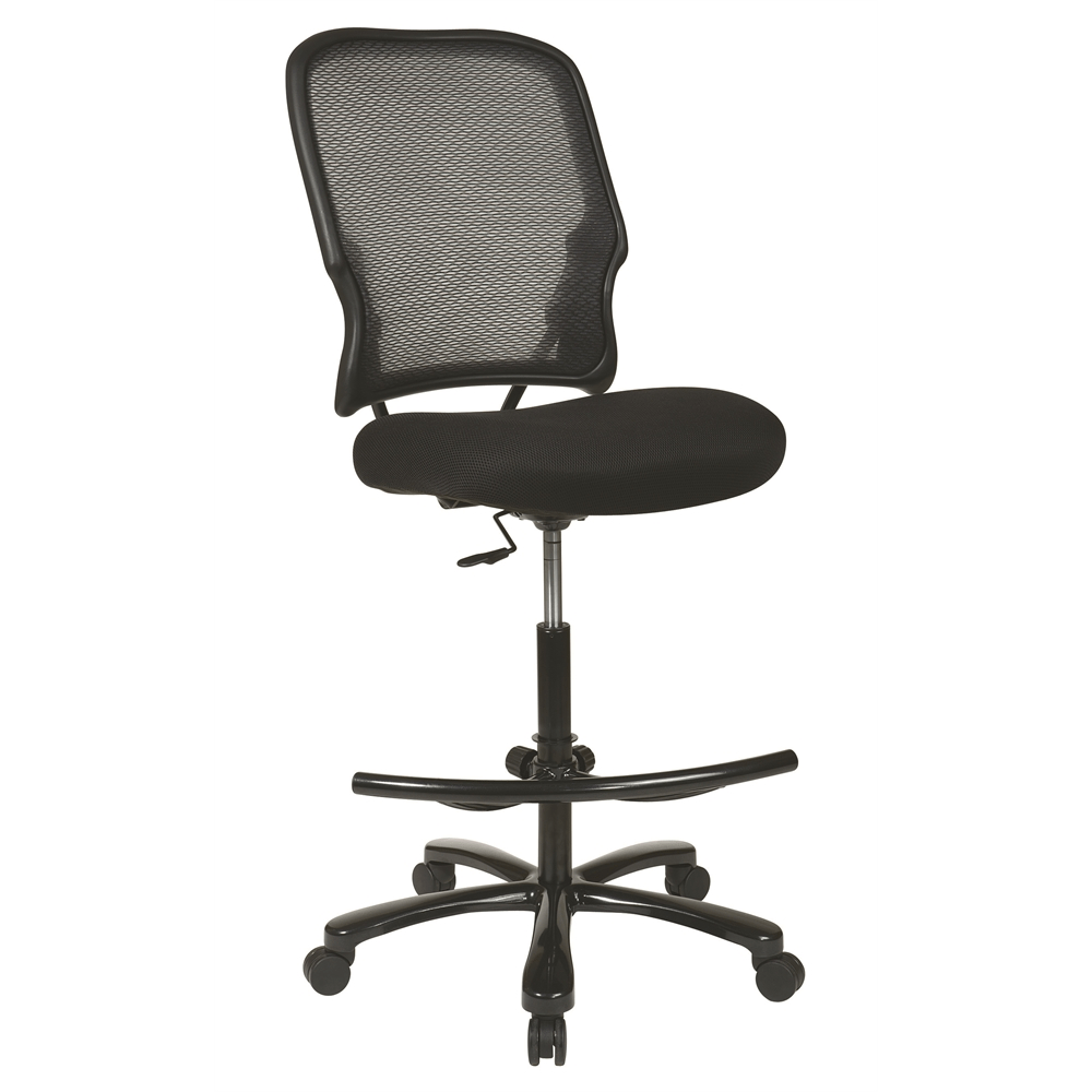 Big Man's Dark AirGrid® Back with Black Mesh Seat Double Layer Seat Drafting Chair - Mervyns